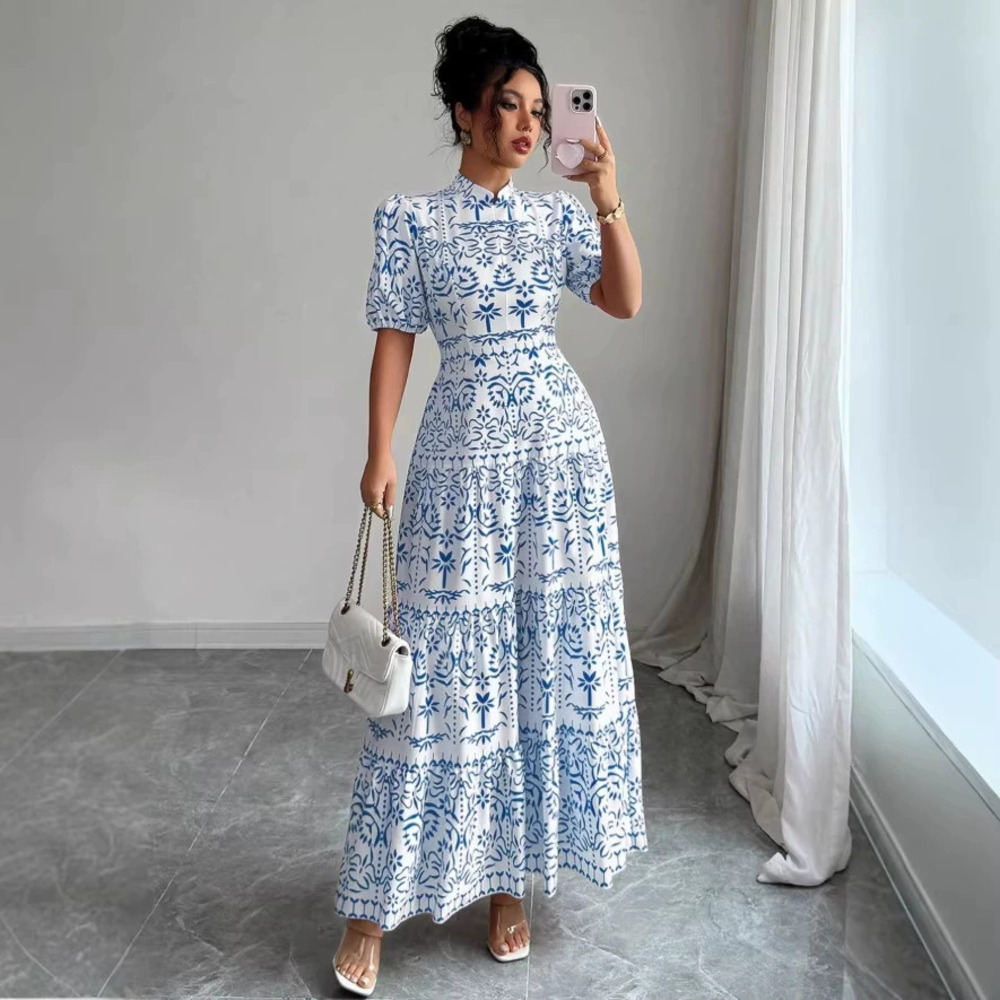 Zara Printed Puff Sleeve Dress